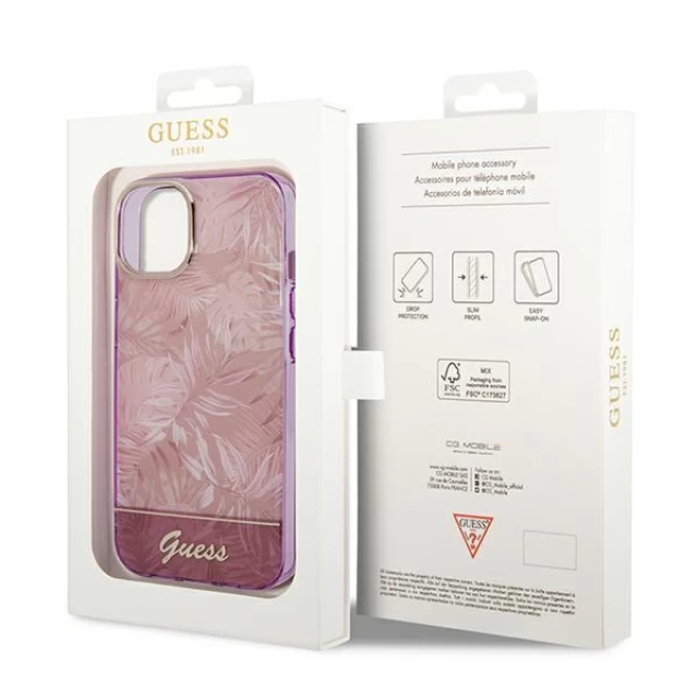 Чохол Guess Jungle Collection для iPhone 14 Pink (GUHCP14SHGJGHP)
