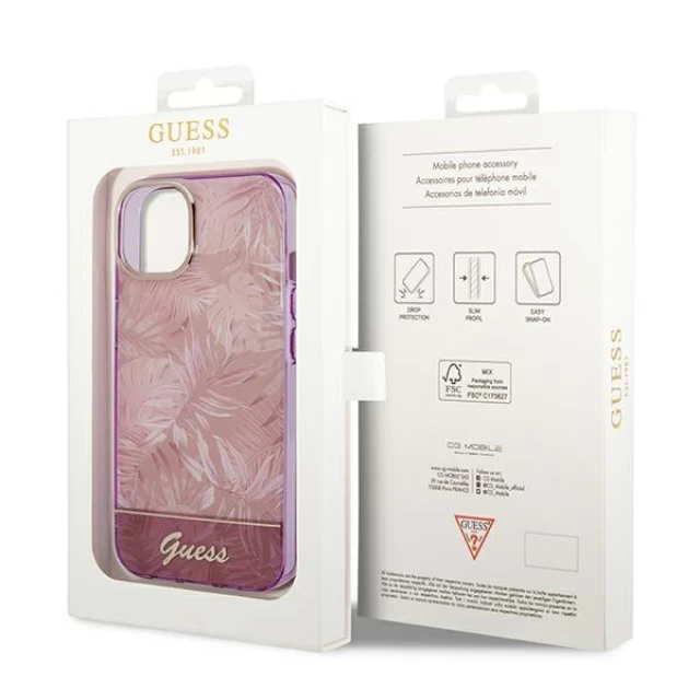 Чехол Guess Jungle Collection для iPhone 14 Pink (GUHCP14SHGJGHP)