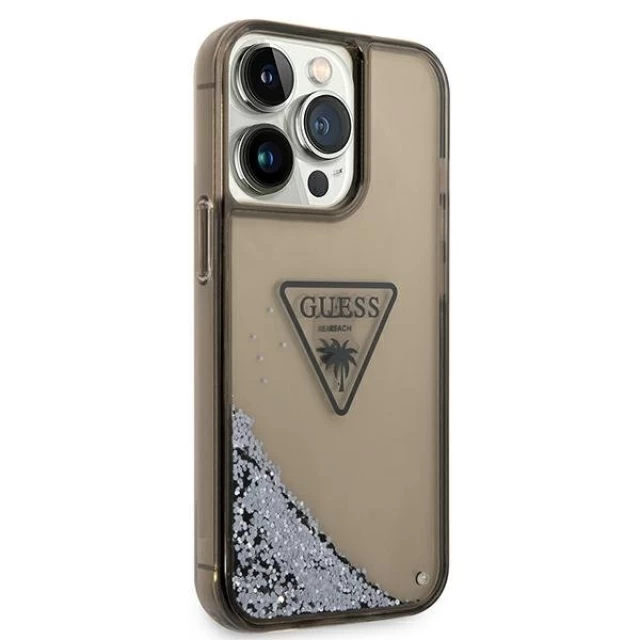 Чехол Guess Liquid Glitter Palm Collection для iPhone 14 Pro Black (GUHCP14LLFCTPK)