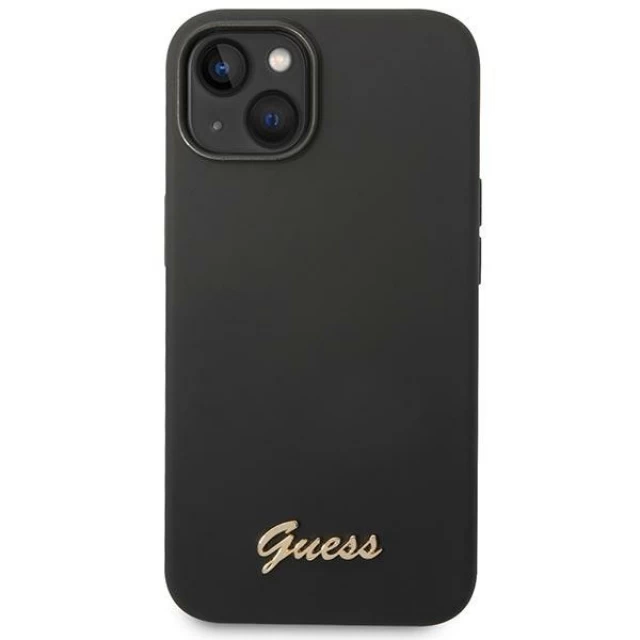 Чохол Guess Silicone Vintage Gold Logo для iPhone 14 Plus Black (GUHCP14MSLSMK)