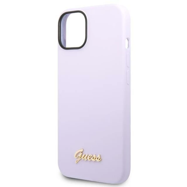 Чехол Guess Silicone Vintage Gold Logo для iPhone 14 Purple (GUHCP14SSLSMU)
