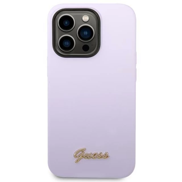 Чехол Guess Silicone Vintage Gold Logo для iPhone 14 Pro Purple (GUHCP14LSLSMU)