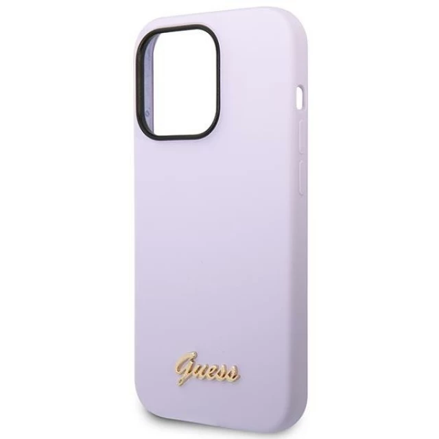 Чохол Guess Silicone Vintage Gold Logo для iPhone 14 Pro Purple (GUHCP14LSLSMU)