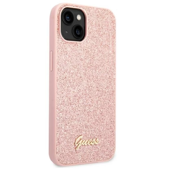 Чохол Guess Glitter Script для iPhone 14 Plus Pink (GUHCP14MHGGSHP)