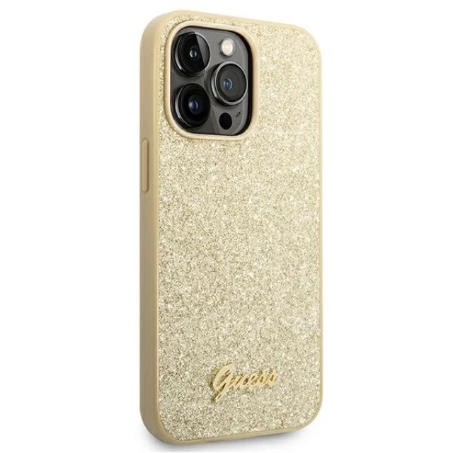 Чохол Guess Glitter Script для iPhone 14 Pro Gold (GUHCP14LHGGSHD)