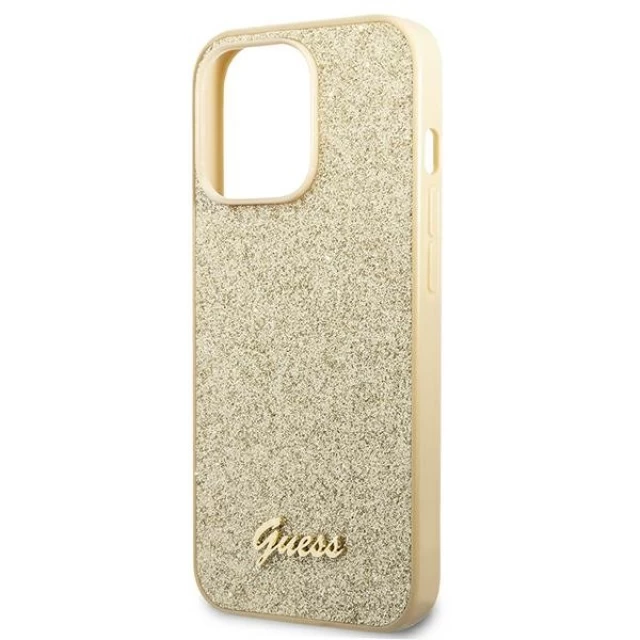 Чохол Guess Glitter Script для iPhone 14 Pro Gold (GUHCP14LHGGSHD)