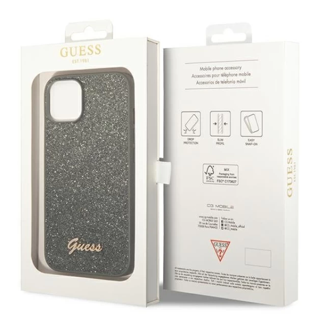 Чохол Guess Glitter Script для iPhone 14 Green (GUHCP14SHGGSHN)