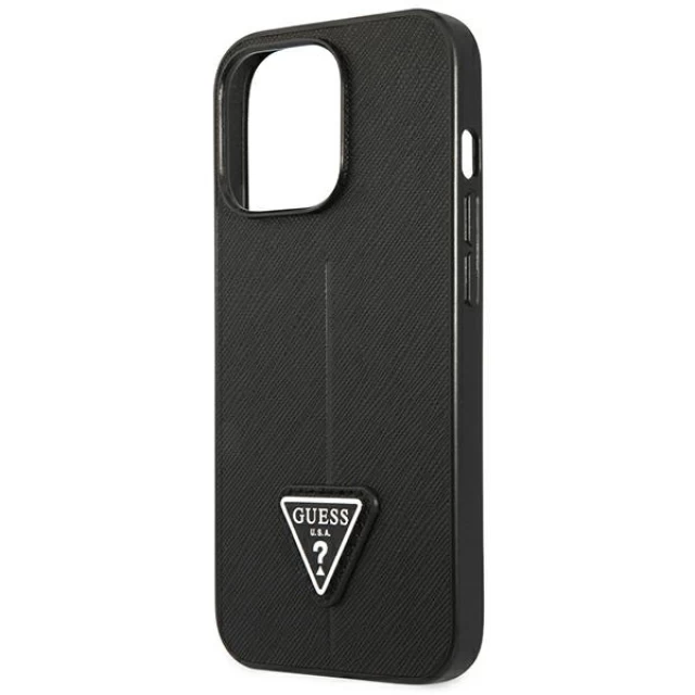 Чехол Guess Saffiano Triangle Logo для iPhone 14 Pro Black (GUHCP14LPSATLK)