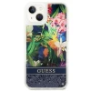 Чехол Guess Flower Liquid Glitter для iPhone 14 Plus Blue (GUHCP14MLFLSB)