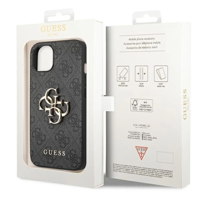 Чехол Guess 4G Big Metal Logo для iPhone 14 Gray (GUHCP14S4GMGGR)