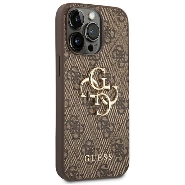 Чехол Guess 4G Big Metal Logo для iPhone 14 Pro Brown (GUHCP14L4GMGBR)