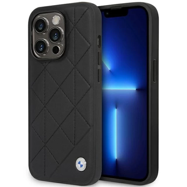 Чехол BMW для iPhone 14 Pro Leather Quilted Black (BMHCP14L22RQDK)