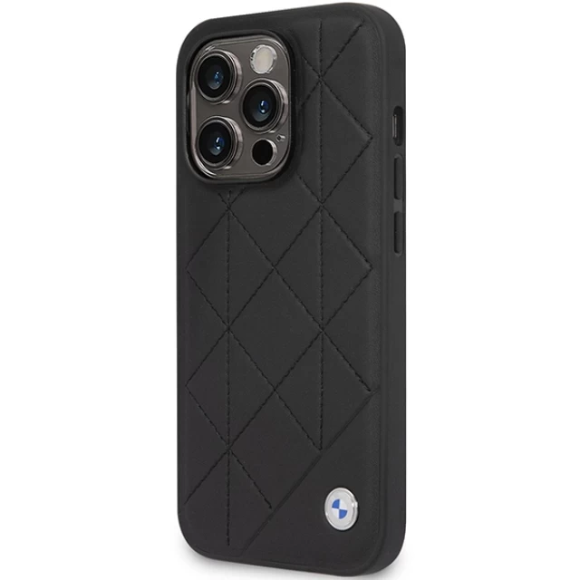 Чехол BMW для iPhone 14 Pro Leather Quilted Black (BMHCP14L22RQDK)