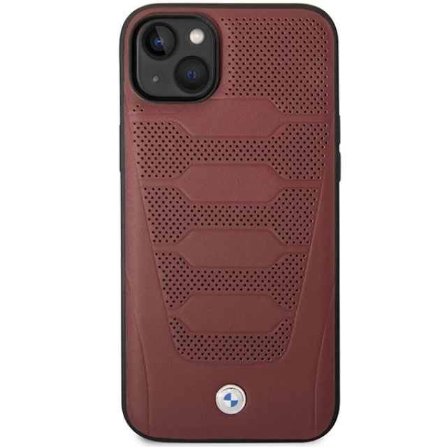 Чохол BMW для iPhone 14 Leather Seats Pattern Burgundy (BMHCP14S22RPSR)