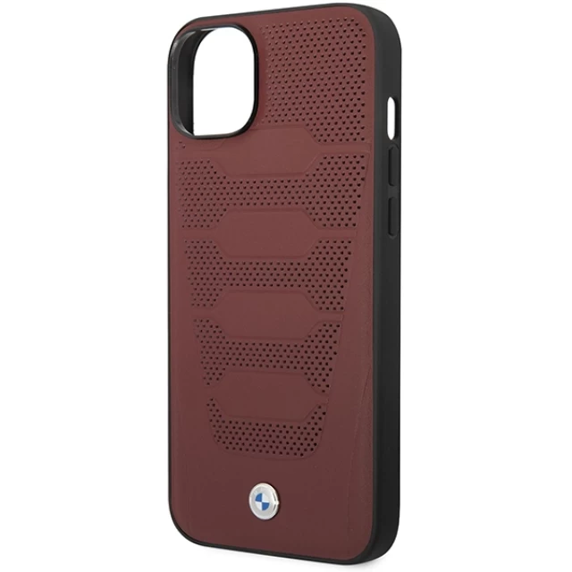 Чохол BMW для iPhone 14 Leather Seats Pattern Burgundy (BMHCP14S22RPSR)