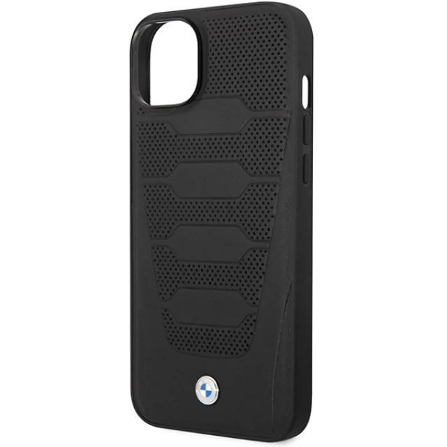 Чехол BMW для iPhone 14 Leather Seats Pattern Black (BMHCP14S22RPSK)