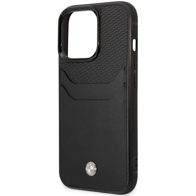 Чехол BMW для iPhone 14 Pro Max Leather Card Slot Black (BMHCP14X22RSEPK)
