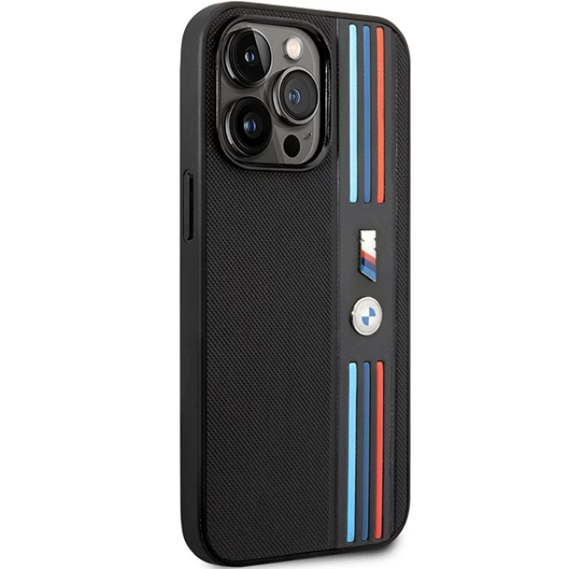 Чехол BMW для iPhone 14 Pro Tricolor M Collection Black (BMHCP14L22PPMK)