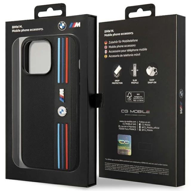 Чехол BMW для iPhone 14 Pro Tricolor M Collection Black (BMHCP14L22PPMK)