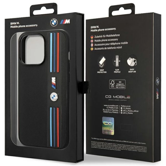 Чохол BMW для iPhone 14 Pro Max Tricolor M Collection Black (BMHCP14X22PPMK)