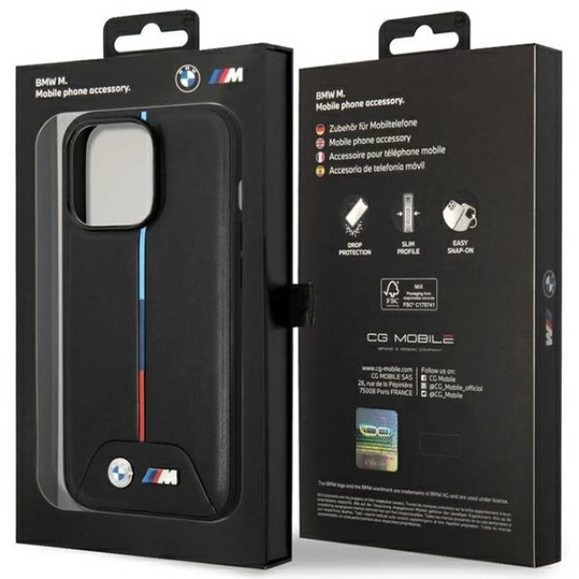 Чохол BMW для iPhone 14 Pro Quilted Tricolor Black (BMHCP14L22PVTK)