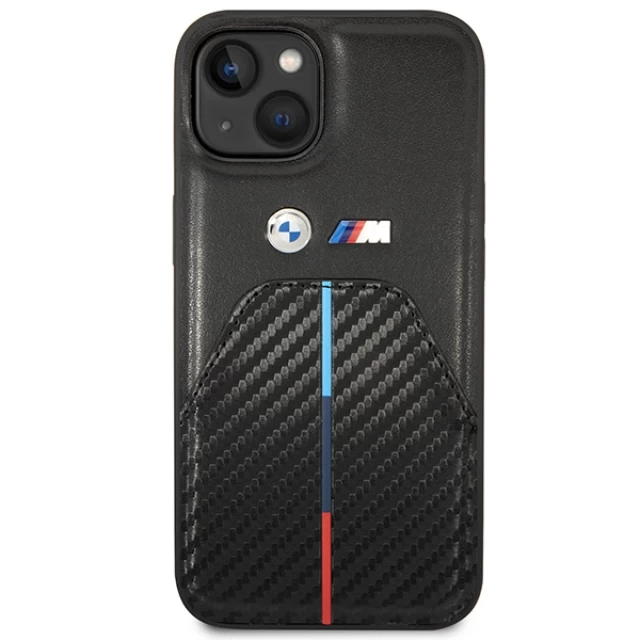 Чехол BMW Stamped Tricolor Stripe для iPhone 14 Black (BMHCP14S22NSTB)