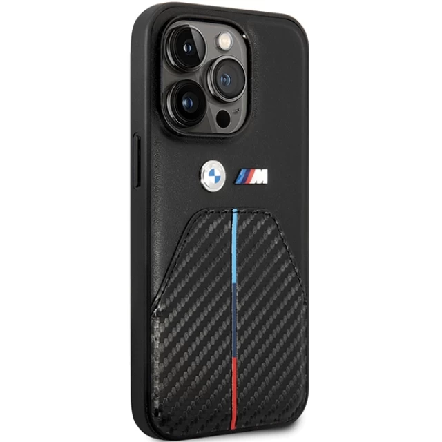 Чехол BMW Stamped Tricolor Stripe для iPhone 14 Pro Black (BMHCP14L22NSTB)