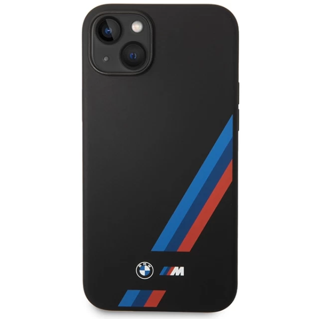 Чохол BMW для iPhone 14 Plus Silicone Slanted Sttripes Black (BMHCP14M22SOTK)