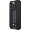 Чохол BMW для iPhone 14 Pro Silicone Vertical Tricolor Lines Black (BMHCP14L22SWTK)