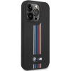 Чохол BMW для iPhone 14 Pro Silicone Vertical Tricolor Lines Black (BMHCP14L22SWTK)