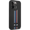 Чехол BMW для iPhone 14 Pro Silicone Vertical Tricolor Lines Black (BMHCP14L22SWTK)