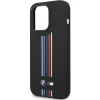 Чехол BMW для iPhone 14 Pro Silicone Vertical Tricolor Lines Black (BMHCP14L22SWTK)