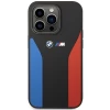 Чехол BMW для iPhone 14 Pro Silicone Blue and Red Stripes Black (BMHCP14L22SCSK)