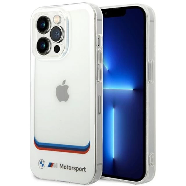 Чохол BMW для iPhone 14 Pro Transparent Center White (BMHCP14L22HMCH)