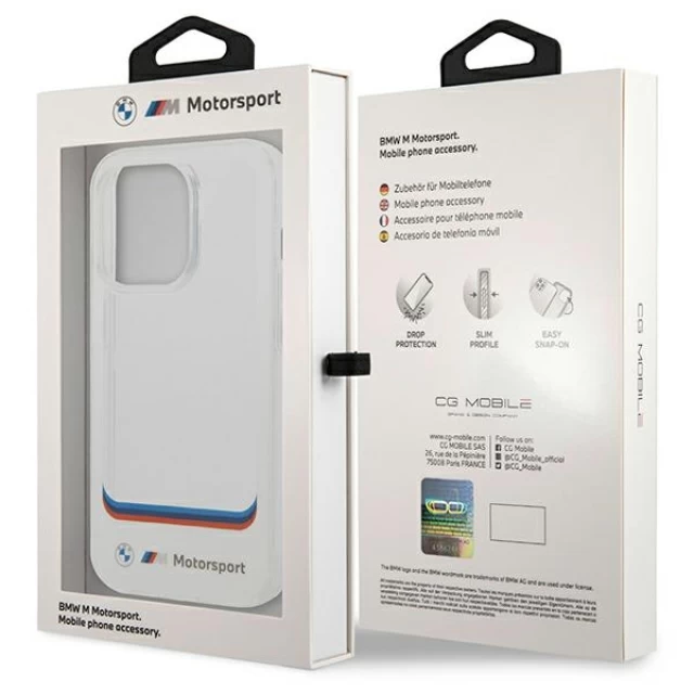 Чохол BMW для iPhone 14 Pro Transparent Center White (BMHCP14L22HMCH)