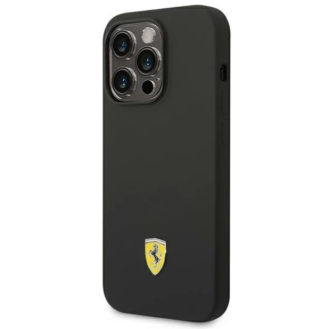 Чохол Ferrari Silicone Metal Logo для iPhone 14 Pro Max Black with Magsafe (FESSIHMP14XBK)