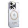 Чохол Guess Gold Outline Translucent для iPhone 14 Pro Max Purple with MagSafe (GUHMP14XHTCMU)