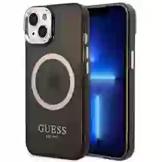 Чохол Guess Gold Outline Translucent для iPhone 14 Black with MagSafe (GUHMP14SHTCMK)