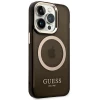 Чехол Guess Gold Outline Translucent для iPhone 14 Pro Max Black with MagSafe (GUHMP14XHTCMK)