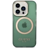 Чехол Guess Gold Outline Translucent для iPhone 14 Pro Khaki with MagSafe (GUHMP14LHTCMA)