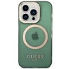 Чехол Guess Gold Outline Translucent для iPhone 14 Pro Max Khaki with MagSafe (GUHMP14XHTCMA)