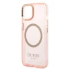 Чохол Guess Gold Outline Translucent для iPhone 14 Plus Pink with MagSafe (GUHMP14MHTCMP)