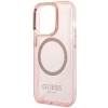 Чехол Guess Gold Outline Translucent для iPhone 14 Pro Max Pink with MagSafe (GUHMP14XHTCMP)
