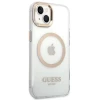 Чехол Guess Metal Outline для iPhone 14 Gold with MagSafe (GUHMP14SHTRMD)