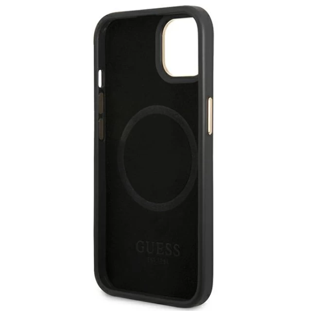 Чехол Guess 4G Logo Plate для iPhone 14 Plus Black with MagSafe (GUHMP14MU4GPRK)
