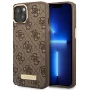 Чохол Guess 4G Logo Plate для iPhone 14 Brown with MagSafe (GUHMP14SU4GPRW)