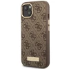 Чехол Guess 4G Logo Plate для iPhone 14 Brown with MagSafe (GUHMP14SU4GPRW)