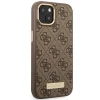 Чехол Guess 4G Logo Plate для iPhone 14 Brown with MagSafe (GUHMP14SU4GPRW)