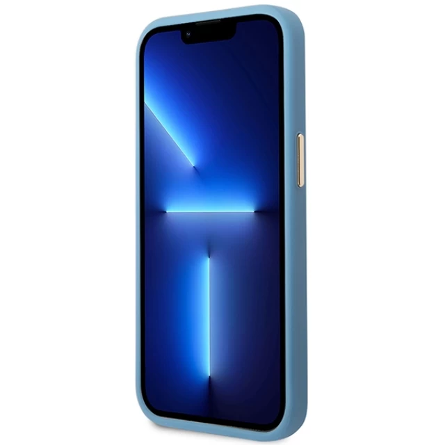 Чехол Guess 4G Logo Plate для iPhone 14 Pro Blue with MagSafe (GUHMP14LU4GPRB)