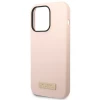 Чохол Guess Silicone Logo Plate для iPhone 14 Pro Pink with MagSafe (GUHMP14LSBPLP)